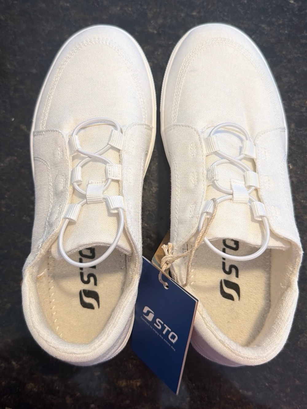 STQ Women’s Casual Slip-On Sneakers in White
